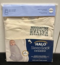 HALO SleepSack 3-Way Adjustable Cotton Swaddle Cream Color Newborn 0-3months