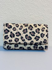 Vera Bradley Leopard Print Brown, Black Tri Fold Wallet Credit Card ID Storage