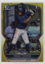 2023 Bowman Chrome Mega Box Yellow Mojo Refractor /75 Miguel Tamares jd9