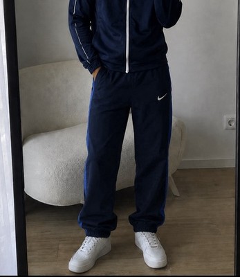Nike Trainingshose Jogginghose Blau XL Vintage Track Pants Sporthose Herren