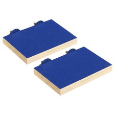 Bird perch triplet platform, 2 pcs wood stand, blue