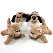 Vintage Tonka Pound Puppies & Pound Purries Babies Lot Of 4- 7” Stuffed Animals