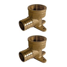 2 PCS 1 Inch Pex x 1 Inch Female NPT Drop Ear Elbow Brass Pipe Fitting Tool