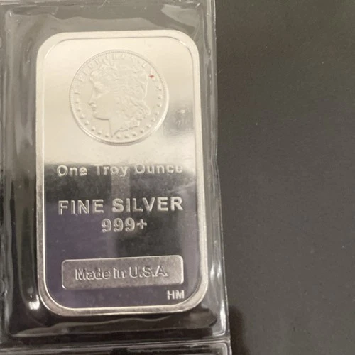 1 Troy Oz .999 Fine Silver Bar Morgan Dollar Design Made in USA Bullion