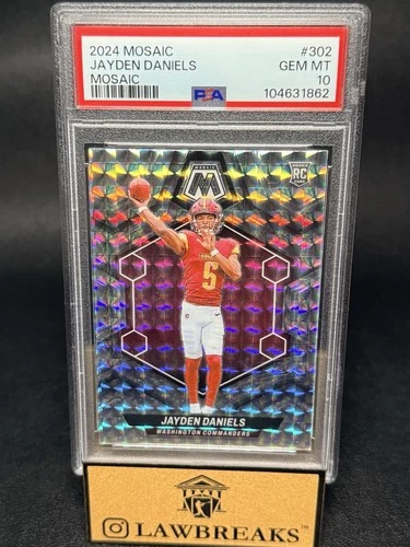 2024 PANINI MOSAIC PRIZM - ROOKIE RC #302 - JAYDEN DANIELS - PSA GEM 10