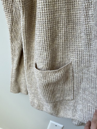 Cárdigan Old Navy para mujer talla XS caqui jaspeado tejido gofre frente abierto - Imagen 3 de 8