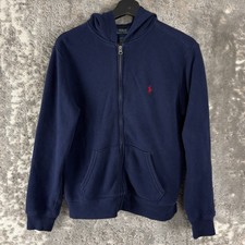 Polo Ralph Lauren Boys Size L 14-16 Minimalist Hooded Jacket Navy Long Sleeve