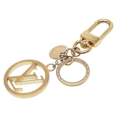 Louis Vuitton LV Circle Keychain Bag Charm M68000 Gold Plated Used