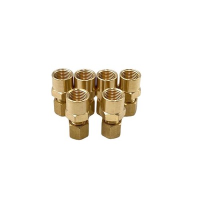 6 PCS 1/8 Inch OD x 1/8 Inch NPT Female Compression Union Connector Adapter