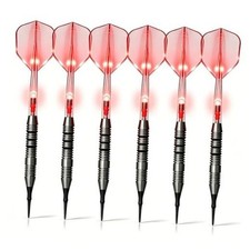 6Pcs Lighted Darts Plastic Tip Set - Professional LED Soft Tip Darts for Red