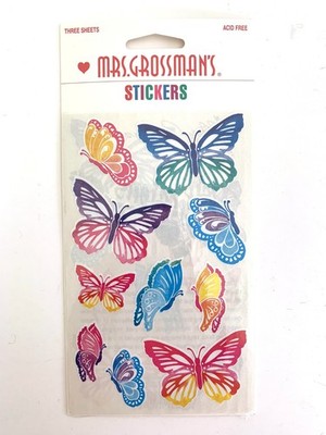 Sealed Package Mrs Grossman's POSH BUTTERFLIES Stickers 3 Sheets in Pkg
