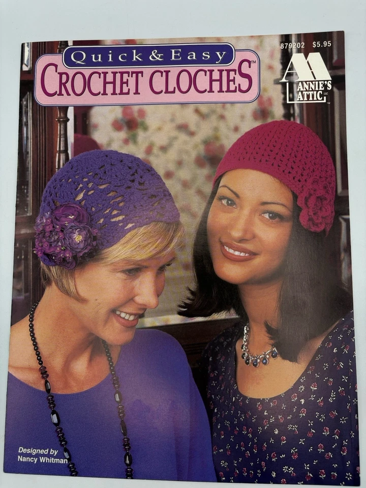 Annie’s Attic Lot Of 2 Cloches Beret Headbands Crochet Pattern Books 1991 1996 - Image 2 of 4