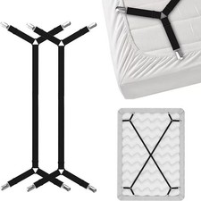 Universal Bed Sheet Holder   High Elastic Adjustable Crisscross Non-Slip Straps