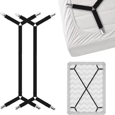 Universal Bed Sheet Holder – High Elastic Adjustable Crisscross Non-Slip Straps
