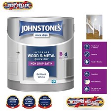 Johnstone’s 2.5L Satin Finish Radiator Paint - Brilliant White, Non Drip Formula