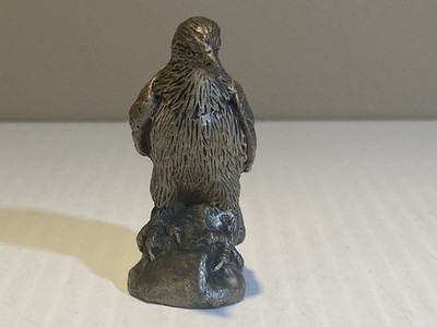 Rare 1995 Pewter American Eagle Figurine Full Body 3  Paperweight Signed Art 17