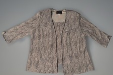 Alex Evenings 2-piece Jacket  Tank Set Women's Tan  Black Shimmer Stretch 1X