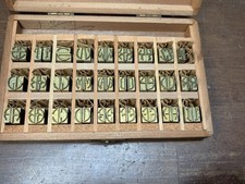 Vintage Ackerman-Gould Monogram Machine Brass Letters in Wooden Case (lot D)