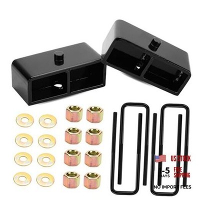 1'' Rear Leveling Lift Block Kit w/Extra Long Square Leaf 1'' Rear Lift Height