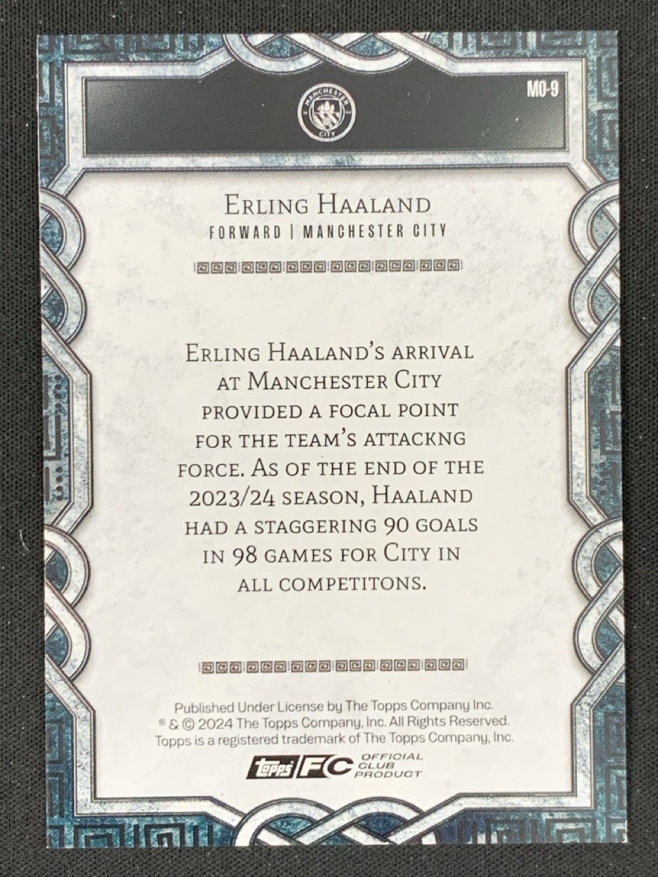 Erling Haaland 2023-24 Topps Manchester City Fan Set Monolith Yellow /199 #MO-9 view 2