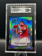 2017 Donruss Optic - Rated Rookie Patrick Mahomes RC Lime Green Prizm SGC 10