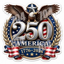USA 250th Anniversary 1776-2026 America 250 Semiquincenten Sticker Decal