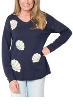 Belle Beach by Kim Gravel Women's Cute as Shell Sweater Twilight
