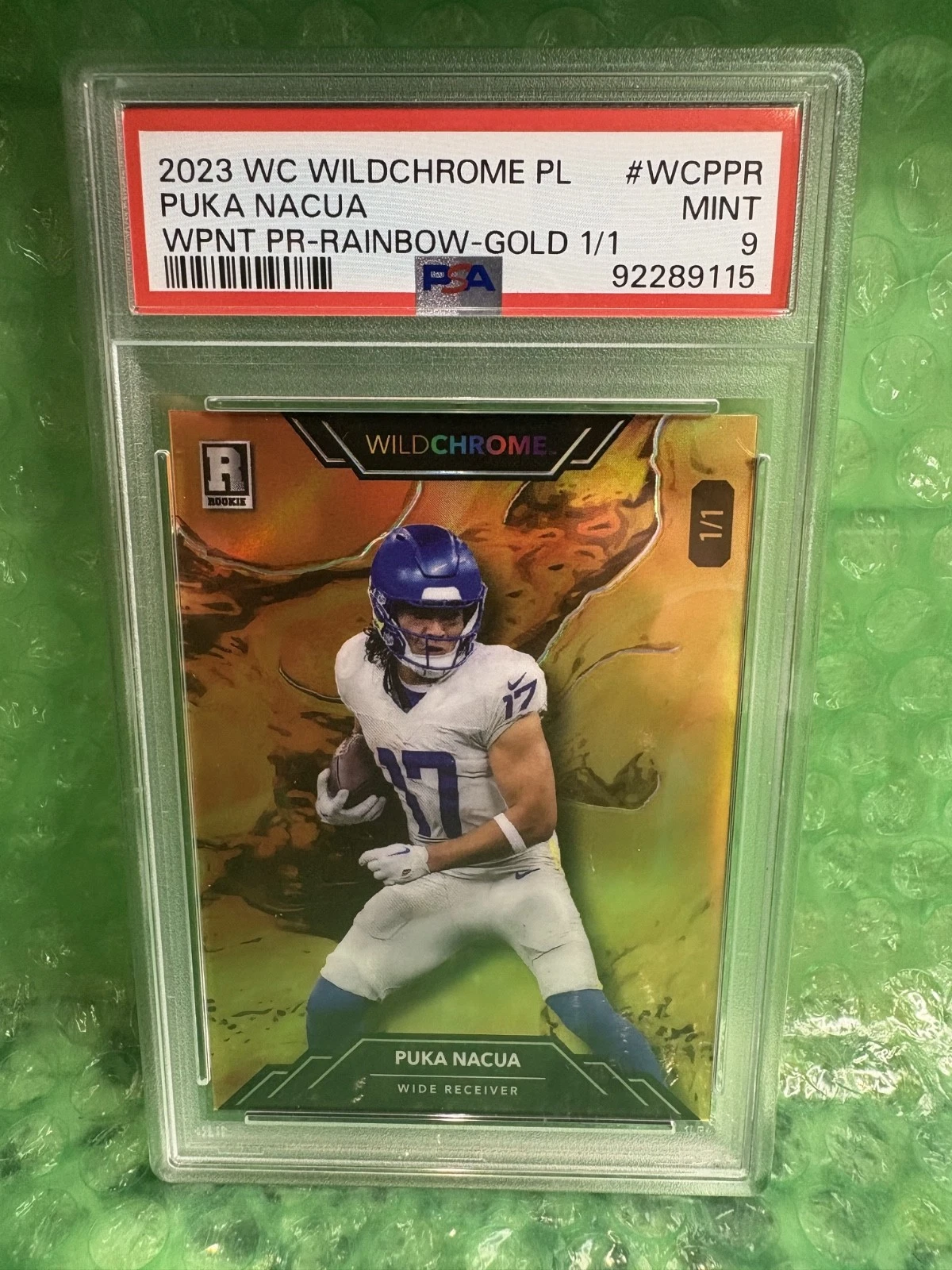 Puka Nacua Wild Card Wildchrome Pro-Look Wildpaint Promo #WCPPR Rainbow Foil-Gold 1/1