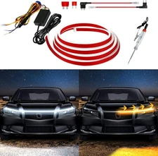 Exterior Car LED Hood Light Strip,Dual Color Dynamic Scan Start Up Hoodbeam Kit,