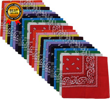 Bandanas 24Pcs 22 X 22 Inch 100 Cotton Bandana Novelty Double