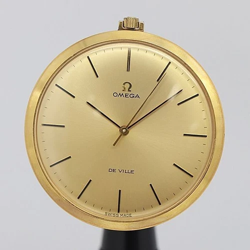 Omega Devil Taschenuhr Handaufzug Boxed, Gold Dial, Deadstock, Original aus