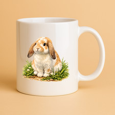Schöne Motiv Kaffee Tee Tasse Hase Widder Wiese Geschenkidee Malerei Kaninchen