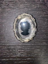 Victorian Revival Baroque Glass Cameo Intaglio Goddess Brooch