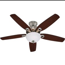 1 -Hunter Builder Deluxe 52" Brushed Nickel Ceiling Fan with Light Kit. 53090