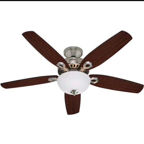 (1)-Hunter Builder Deluxe 52" Brushed Nickel Ceiling Fan with Light Kit. 53090 - Picture 1 of 10