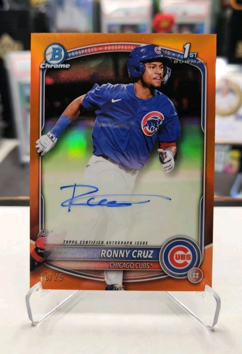 2025 Bowman Chrome 1st Ronny Cruz #/25 Orange Refractor Auto 🔥