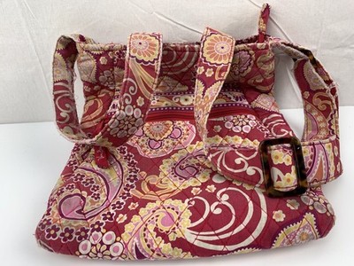 Vera Bradley Umhängetasche Damen Rot Pink Multi Gepolstert Paisley Floral
