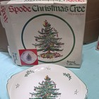 Spode Christmas Tree Round Cake Plate Ceramic Glossy England S3324 L — photo 1