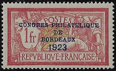 1923 Frankreich Bordeaux Philatelic Congress MNH Unified Nr. 182