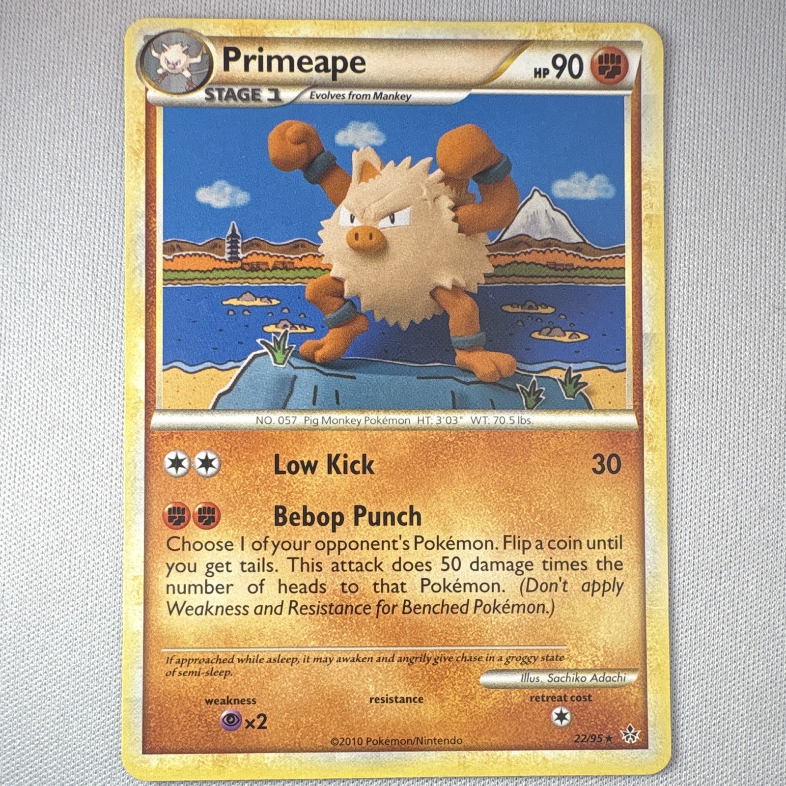 Pokémon TCG Primeape 22/95 Unleashed Rare Stage 1 90HP Regular EN 2010