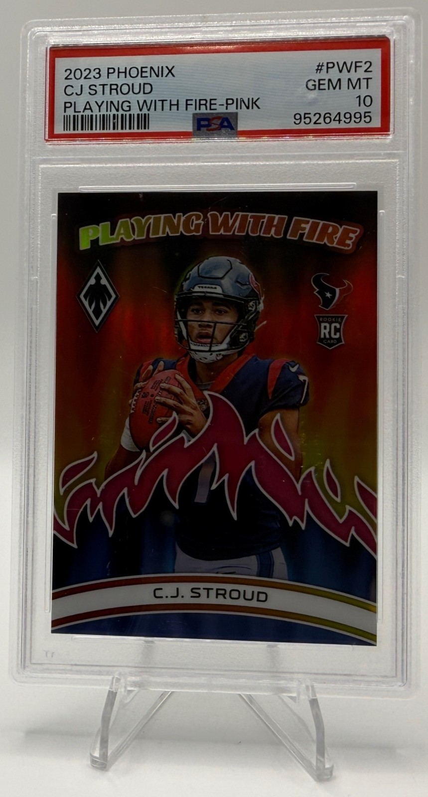 2023 Panini Phoenix C.J. Stroud #PWF-2 Playing With Fire Pink /175 RC PSA 10