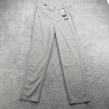 Under Armour Baseball Pants Youth Boys XL Gray Heatgear Relaxed Straight 1281188