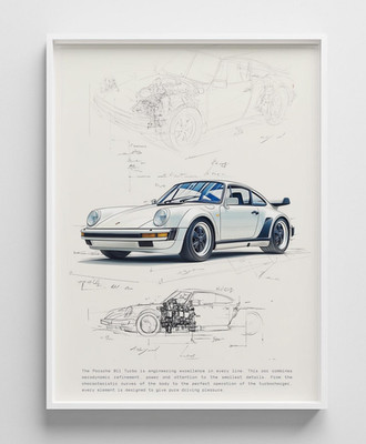 Vintage Porsche 911 Poster, Classic Supercar Wall Art, Retro Car Enthusiast Gift