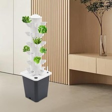 Hydroponik-Turm, 30 Löcher 6 Etagen Hydroponic Tower mit Wasserstandsanzeiger