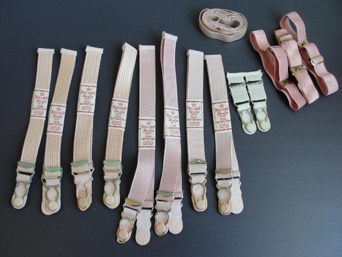 Vintage Lot Red Star So-Lo Garter Clips Hooks Stockings Hose Supporters Corset