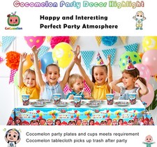 Coco Melon Birthday Party Tableware Supplies Kids Party Plate Napkin Cup Balloon