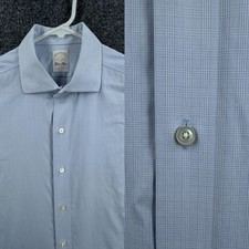 Brooks Brothers Golden Fleece Blue Men White Check Non-Iron 16 33 Button Up