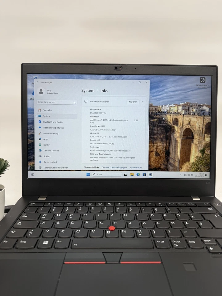 Lenovo ThinkPad L14 G1 · Ryzen 5 4500U · 8GB · 256GB, Foto 2 von 5