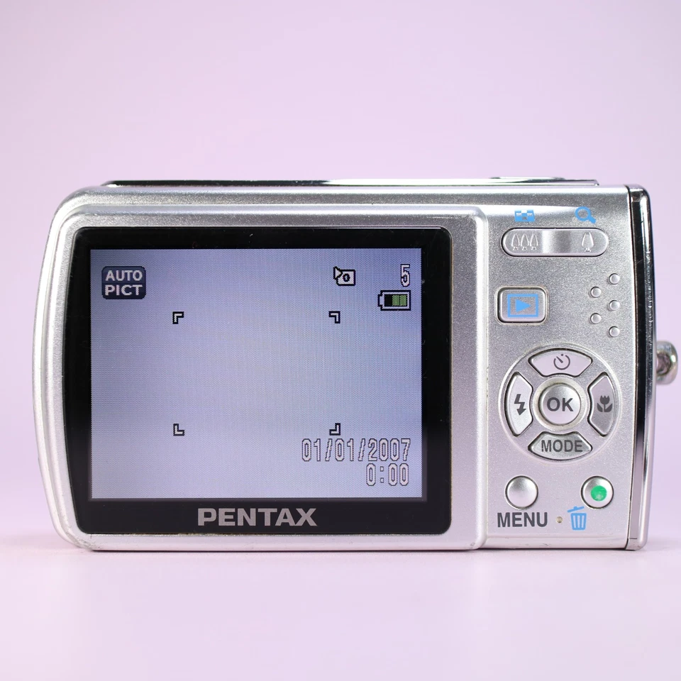 Pentax Optio M40 8.0MP Compact Digital Camera Silver Tested - Image 3 of 4