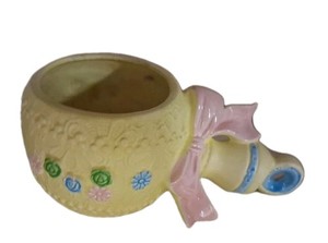 Ceramic Baby Rattle Planter Made In Japan #8072